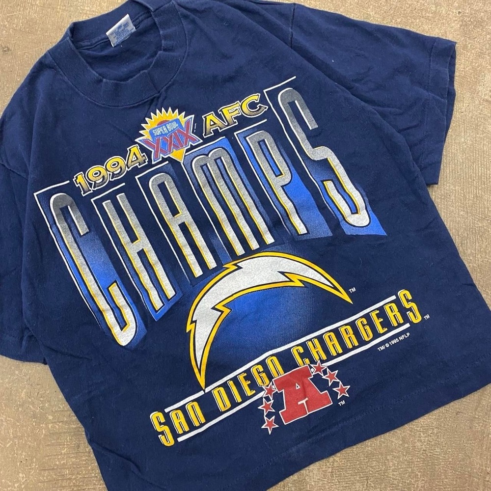 Vintage San Diego Chargers NFL Salem Sportswear 1994 AFC Champions T-Shirt Small